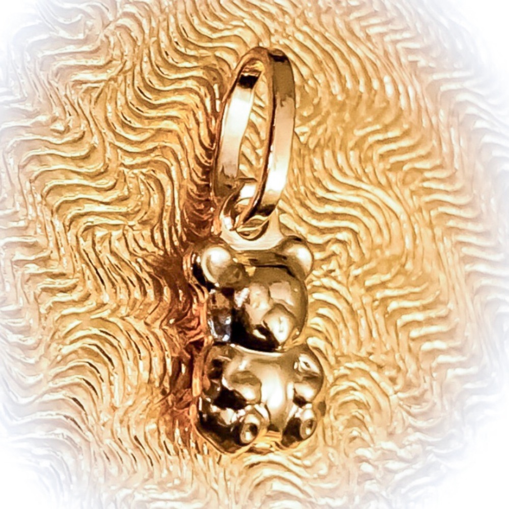 *14k Solid Gold Teddy Bear Pendant Necklace Charm*